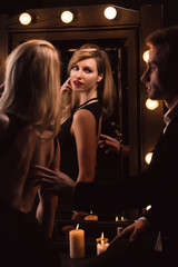 Seductive blonde woman