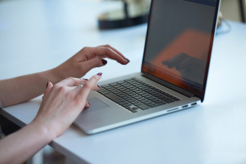 business woman working on computer at office