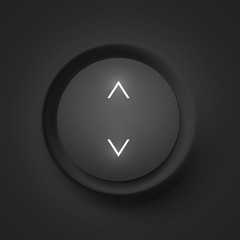 Black vector button with arrows