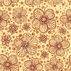 Henna colors flourish seamless pattern