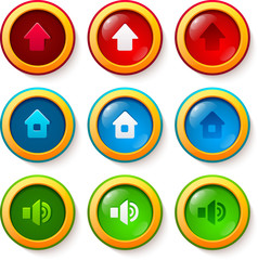 Set of vector glass buttons