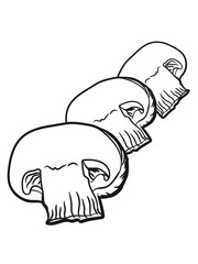 Half mushrooms cut champignon delicious food cook