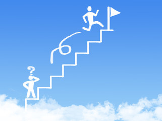 cloud stair, the way to success in blue sky