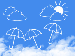 clouds and umbrella with cloud shape