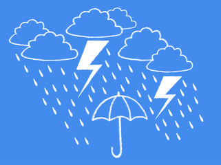 cloud and thunder bolt cloud shape