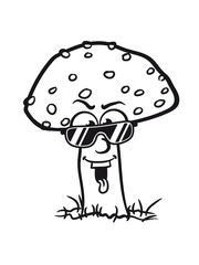 cool glasses Face red spots toadstool toxic comic laugh