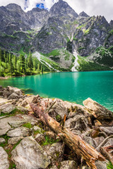 Beautiful pond in the Tatra Mountains at dawn