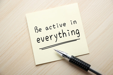 Be Active in Everything