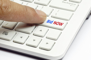 Bid Now button - Business Concept