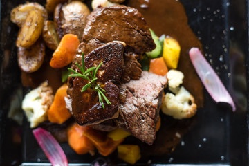 Beef Steak and Foie Gras