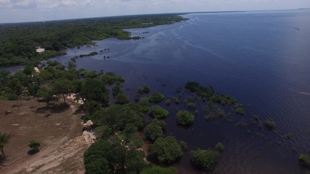 Aerial View of Amazon Coast, Brazil