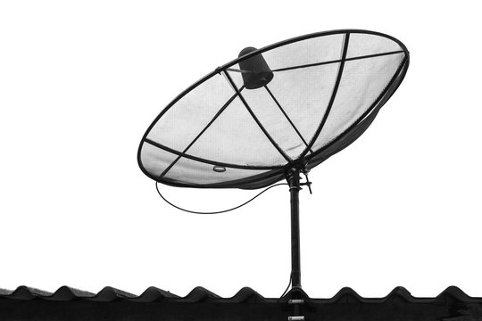 Telecommunication satelite dish isolated