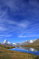 Matterhorn and beautiful lake in Switzerland