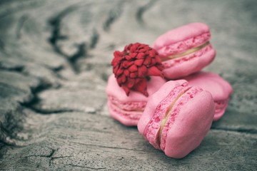 French macaroons with rose