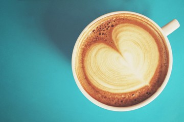 Vintage latte art coffee
