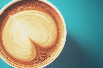 Vintage latte art coffee