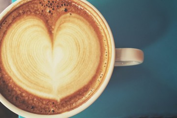 Vintage latte art coffee