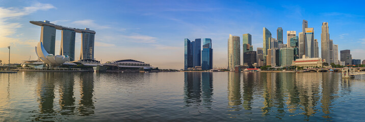 Panorama of Singapore city skyline