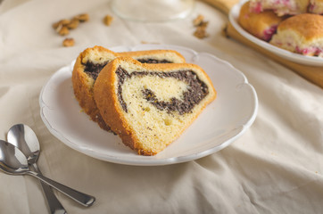 Poppy seeds cake and stuffed buns