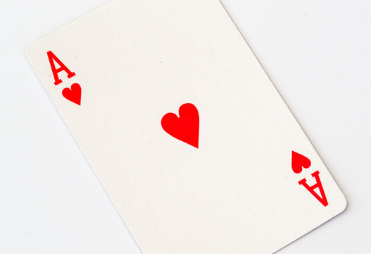 Macro Studio Image of Ace of Hearts Playing Card