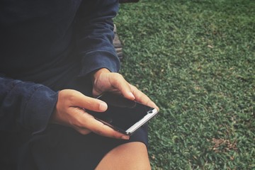 Woman using smart phone