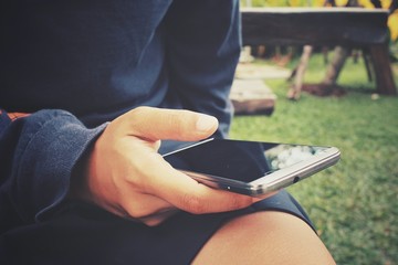 Woman using smart phone