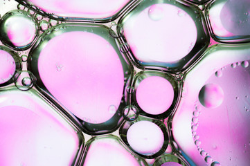 Oil drops on a water surface