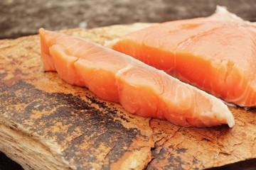 Fresh raw salmon