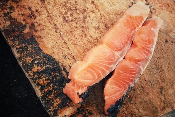Fresh raw salmon