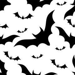 Naklejka premium Halloween bats seamless pattern