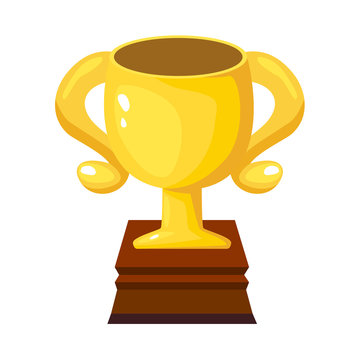 gold trophy isolated illustration