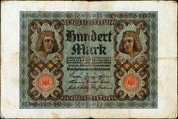 Historische Banknote, 1920, 1. November Hundert Mark, Deutschland