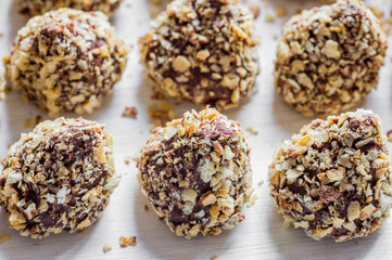Chocolate truffle crumbs sprinkled