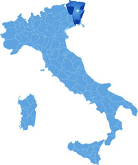 Map of Italy, Udine