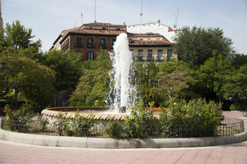 Fuente en el centro de la ciudad de Madrid