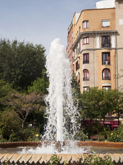 Fuente en el centro de la ciudad de Madrid