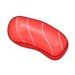 Fish steak of salmon isolated illustration