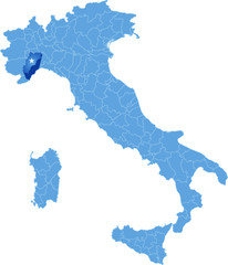 Map of Italy, Savona