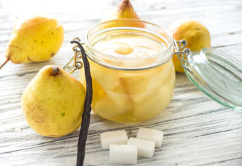 Preserved fruit.Homemade pears compote © Daniel Vincek