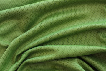 crumpled green fabric texture background