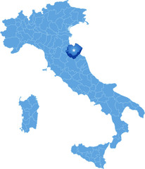 Map of Italy, Pesaro e Urbino