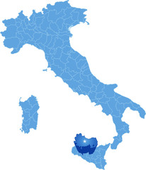Map of Italy, Palermo