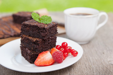 Healthy gluten free brownies made with sweet potato and coconut flour. Paleo style brownies on a...