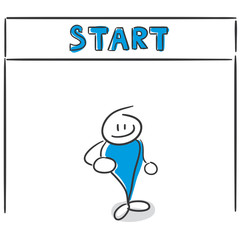 Fototapeta premium Stick Figure Series Blue