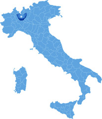 Map of Italy, Milano