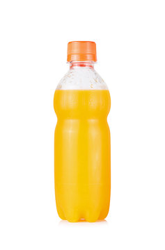Orange juice bottle Isolated on white background