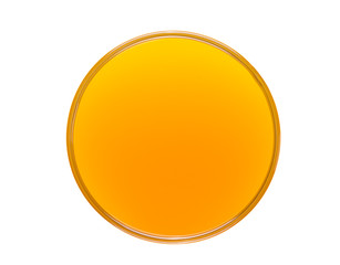 Glass of orange juice from above