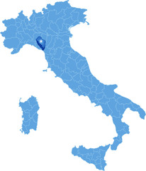 Map of Italy, Massa-Carrara