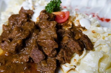 Beef stew with noodles