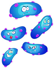 Bacteria with facial expressions